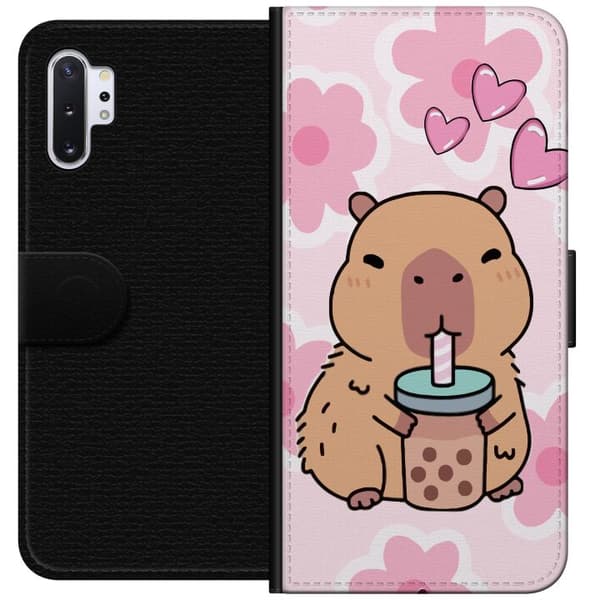 Samsung Galaxy Note10+ Tegnebogsetui Kawaii Capybara Hjerte Anime Stil Sød Design Dyremotiv TikTok Populær Gave Pige