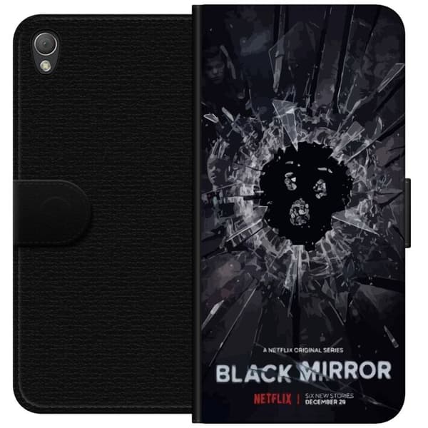 Sony Xperia Z3 Lompakkokotelo Black Mirror Sci-Fi Netflix -sarja Dystopia Teknologia Cyberpunk Synkkä TV Videopeli Teema