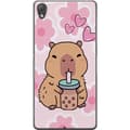 Miniatyrbild 1 av 3: Sony Xperia Z3 Genomskinligt Skal Kawaii Capybara Hjärtan Anime Stil Söt Design Djurmotiv TikTok Populärt Present Tjej