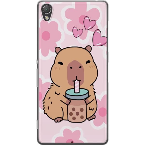 Sony Xperia Z3 Genomskinligt Skal Kawaii Capybara Hjärtan Anime Stil Söt Design Djurmotiv TikTok Populärt Present Tjej