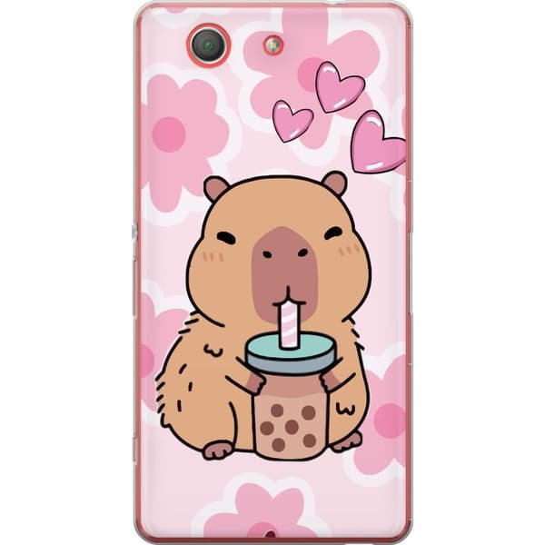 Sony Xperia Z3 Compact Gjennomsiktig deksel Kawaii Capybara Hjerteanime Stil Søt Design Dyretema TikTok Populær Gave Jente