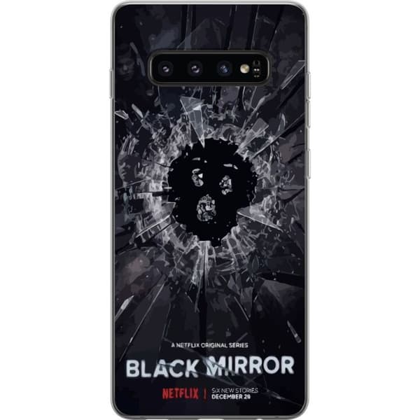 Samsung Galaxy S10 Gjennomsiktig deksel Black Mirror Sci-Fi Netflix Serie Dystopi Teknologi Cyberpunk Mørkt TV Videospill Tema