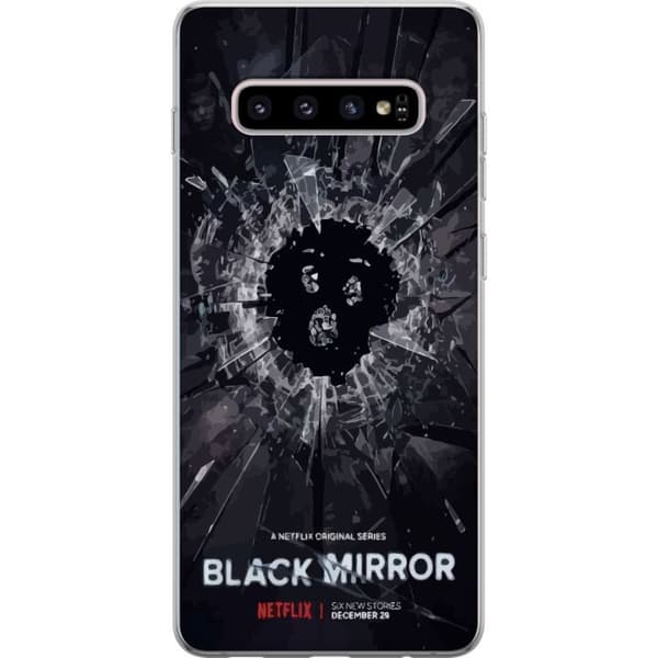Samsung Galaxy S10+ Gennemsigtig cover Black Mirror Sci-Fi Netflix Serie Dystopi Teknologi Cyberpunk Mørkt TV Videospil Tema