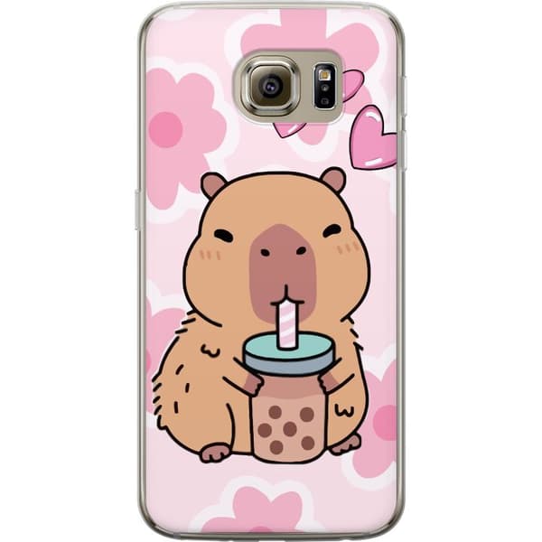 Samsung Galaxy S6 Gennemsigtig cover Kawaii Capybara Hjerte Anime Stil Sød Design Dyremotiv TikTok Populær Gave Pige