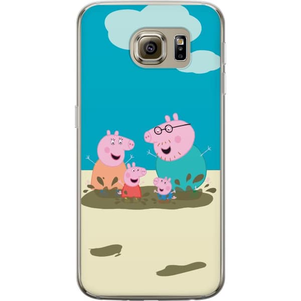 Samsung Galaxy S6 Genomskinligt Skal Greta Gris Familjen George Lerpöl Barnmotiv Serie Populär Barnkaraktär Glädje