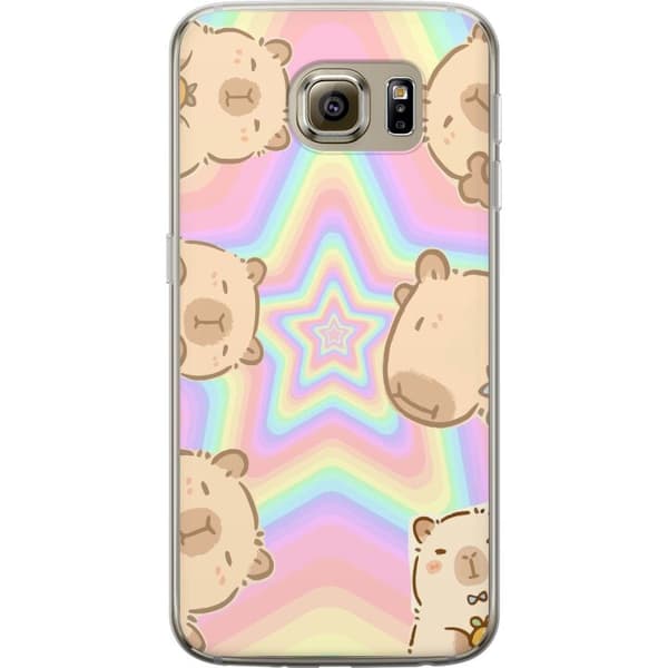 Samsung Galaxy S6 Läpinäkyvä kuori Kawaii Capybara Galaxy Söpö Anime Eläin Avaruusteema Kawaii Trendi Lahja TikTok-suunnittelu