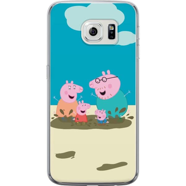 Samsung Galaxy S6 edge Genomskinligt Skal Greta Gris Familjen George Lerpöl Barnmotiv Serie Populär Barnkaraktär Glädje