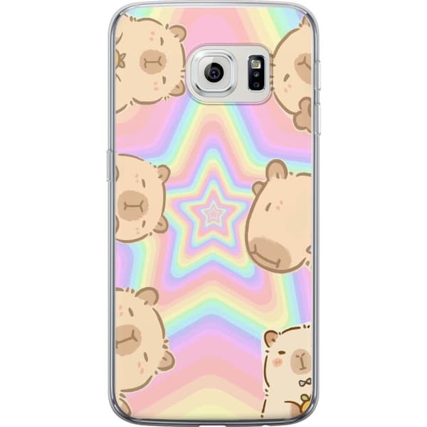 Samsung Galaxy S6 edge Genomskinligt Skal Kawaii Capybara Galaxy Söt Anime Djur Rymdmotiv Kawaii Trend Present TikTok Design
