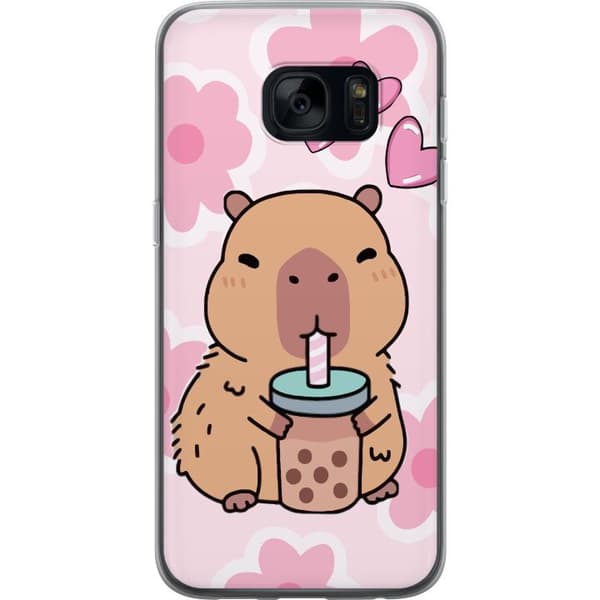 Samsung Galaxy S7 Gjennomsiktig deksel Kawaii Capybara Hjerteanime Stil Søt Design Dyretema TikTok Populær Gave Jente