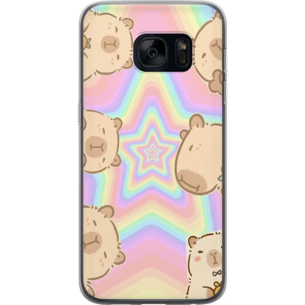 Samsung Galaxy S7 Läpinäkyvä kuori Kawaii Capybara Galaxy Söpö Anime Eläin Avaruusteema Kawaii Trendi Lahja TikTok-suunnittelu
