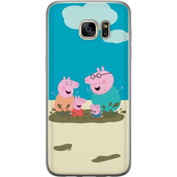 Samsung Galaxy S7 edge Gennemsigtig cover Greta Gris Familie Georg Mudderpøl Børnemotiv Serie Populær Børnekarakter Glæde