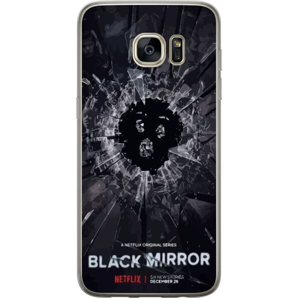 Samsung Galaxy S7 edge Läpinäkyvä kuori Black Mirror Sci-Fi Netflix -sarja Dystopia Teknologia Cyberpunk Synkkä TV Videopeli Teema