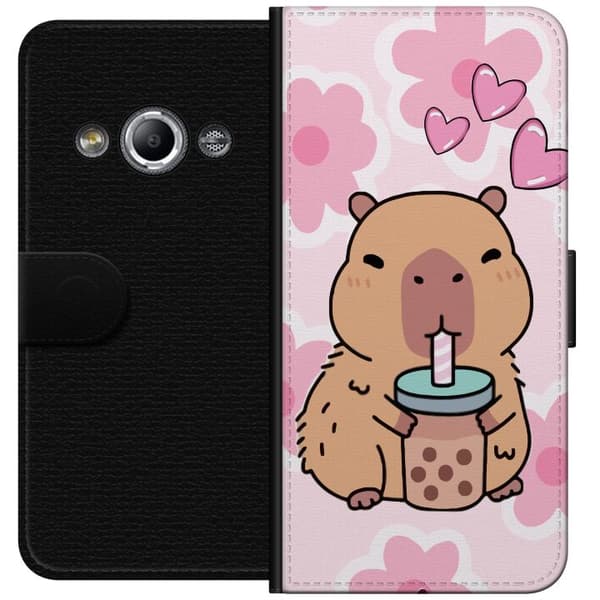 Samsung Galaxy Xcover 3 Lommeboketui Kawaii Capybara Hjerteanime Stil Søt Design Dyretema TikTok Populær Gave Jente