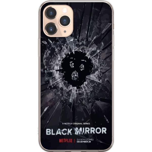 Apple iPhone 11 Pro Läpinäkyvä kuori Black Mirror Sci-Fi Netflix -sarja Dystopia Teknologia Cyberpunk Synkkä TV Videopeli Teema