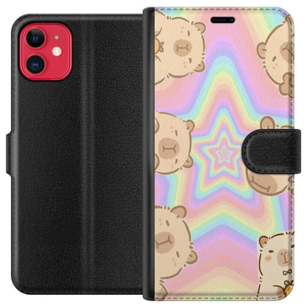 Apple iPhone 11 Lommeboketui Kawaii Capybara Galaxy Søt Anime Dyr Romtema Kawaii Trend Gave TikTok Design
