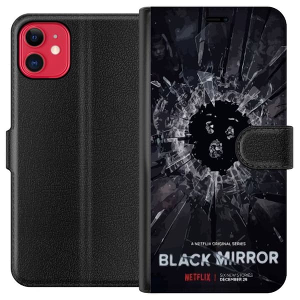 Apple iPhone 11 Lommeboketui Black Mirror Sci-Fi Netflix Serie Dystopi Teknologi Cyberpunk Mørkt TV Videospill Tema