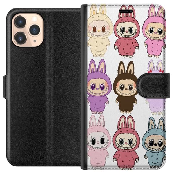 Apple iPhone 11 Pro Lompakkokotelo Labubu Pink Monster - Popkulttuuri Kawaii-kosketuksella