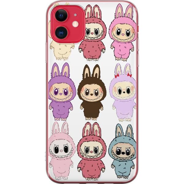 Apple iPhone 11 Gennemsigtig cover Labubu Pink Monster - Popkunst med Kawaii-touch