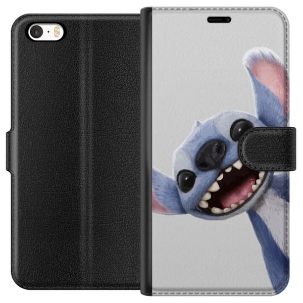Apple iPhone 5s Lompakkokotelo Stitch liikkeessä - Kawaii-suunnittelu faneille ja lapsille