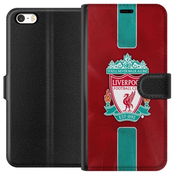 Apple iPhone 5 Tegnebogsetui Liverpool FC - Klassisk Fodboldstolthed i Rødt