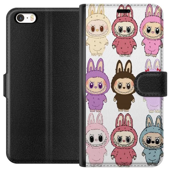 Apple iPhone 5 Lompakkokotelo Labubu Pink Monster - Popkulttuuri Kawaii-kosketuksella