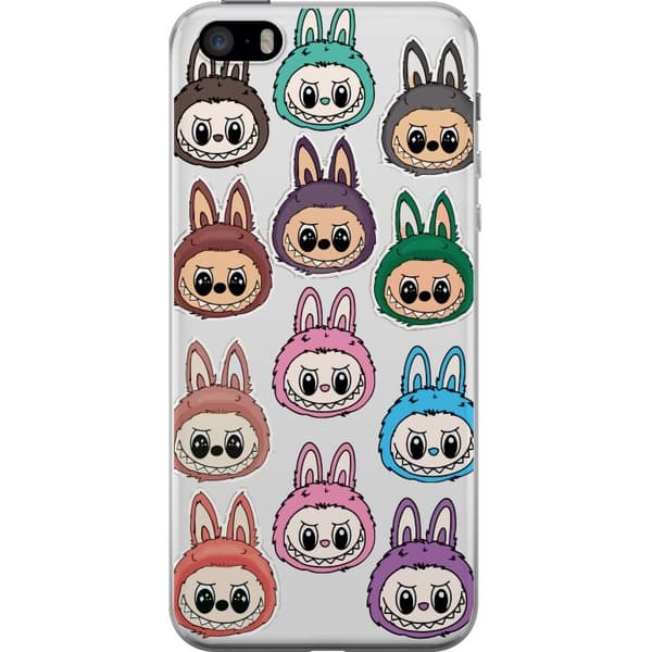 Apple iPhone 5s Läpinäkyvä kuori Labubu Macaron Monster - Söpö Keräilyfiguuri Tyylillä