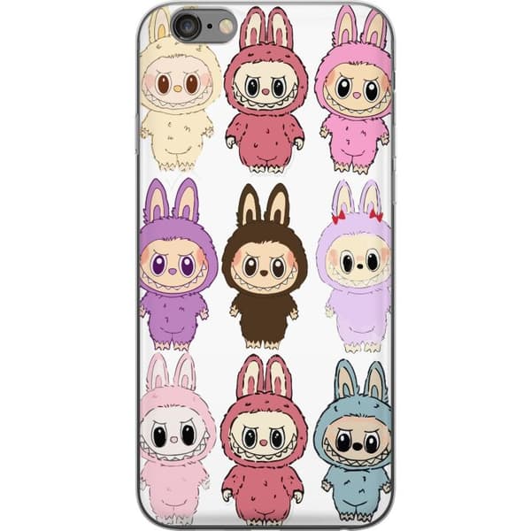 Apple iPhone 6 Plus Gennemsigtig cover Labubu Pink Monster - Popkunst med Kawaii-touch