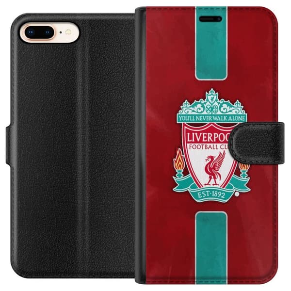 Apple iPhone 7 Plus Tegnebogsetui Liverpool FC - Klassisk Fodboldstolthed i Rødt