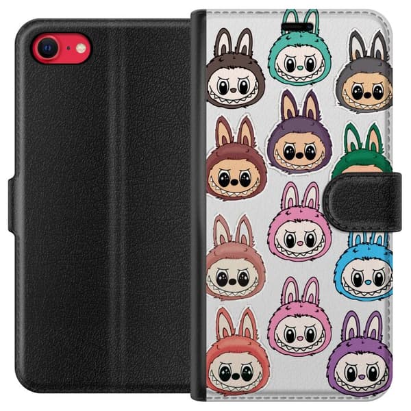 Apple iPhone 7 Tegnebogsetui Labubu Macaron Monster - Nuttet Samlefigur med Stil