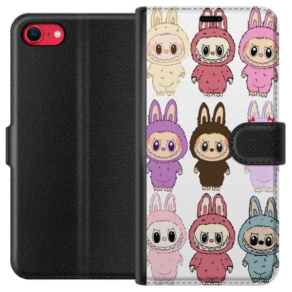 Apple iPhone 7 Lommeboketui Labubu Pink Monster - Popkunst med Kawaii-touch