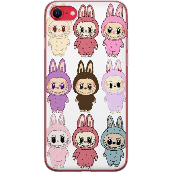 Apple iPhone 7 Gjennomsiktig deksel Labubu Pink Monster - Popkunst med Kawaii-touch