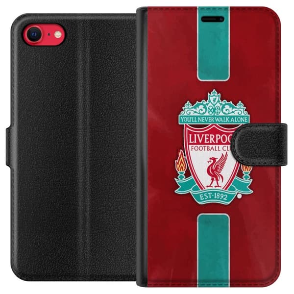 Apple iPhone 8 Lompakkokotelo Liverpool FC - Klassinen jalkapallourheilu Punaisena