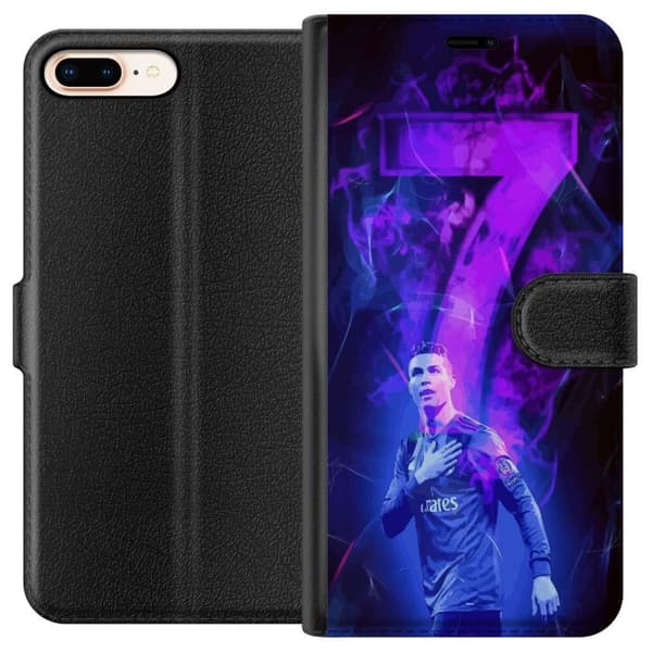 Apple iPhone 8 Plus Plånboksfodral Ronaldo 7 – Fotbollslegend i Action för Fans