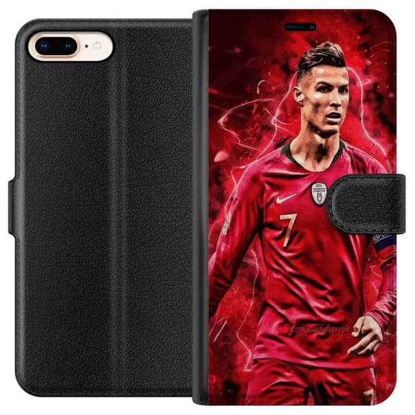 Apple iPhone 8 Plus Plånboksfodral Ronaldo Skills – CR7 Design för Äkta Supporters
