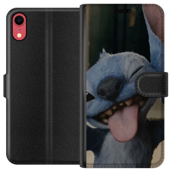 Apple iPhone XR Tegnebogsetui Stitch Sød Alien - Blå Favorit fra Ydre Rummet
