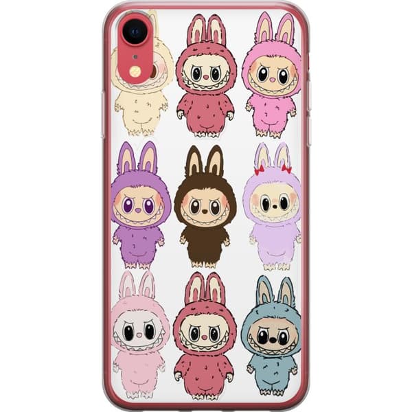 Apple iPhone XR Läpinäkyvä kuori Labubu Pink Monster - Popkulttuuri Kawaii-kosketuksella