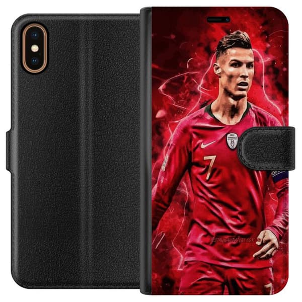 Apple iPhone X Tegnebogsetui Ronaldo Færdigheder - CR7 Design for Ægte Fans