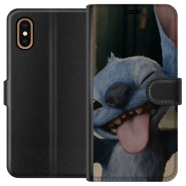 Apple iPhone XS Max Tegnebogsetui Stitch Sød Alien - Blå Favorit fra Ydre Rummet