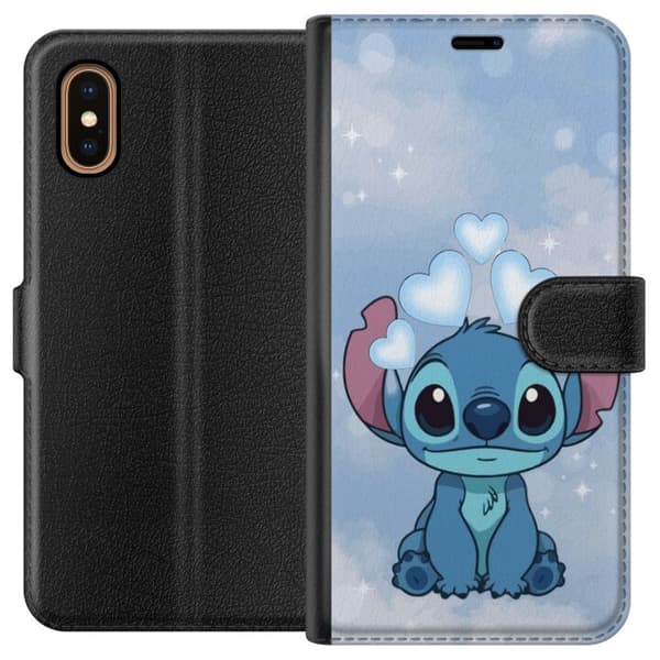Apple iPhone XS Max Tegnebogsetui Stitch Hoppende Glæde - Sjovt Design til Gave