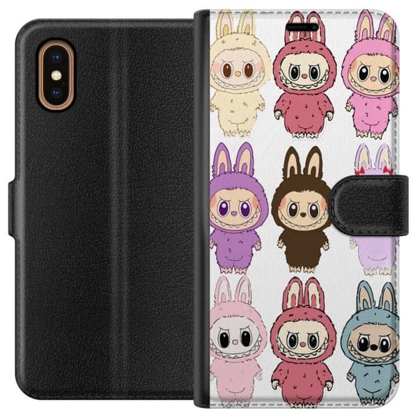 Apple iPhone XS Max Tegnebogsetui Labubu Pink Monster - Popkunst med Kawaii-touch