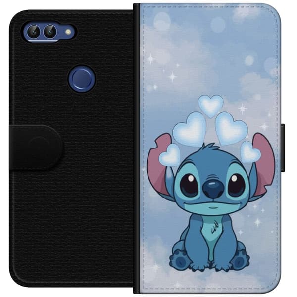 Huawei P smart Tegnebogsetui Stitch Hoppende Glæde - Sjovt Design til Gave