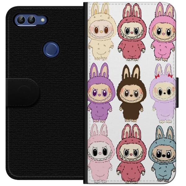 Huawei P smart Plånboksfodral Labubu Pink Monster – Popkonst med Kawaii-touch