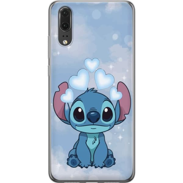 Huawei P20 Gjennomsiktig deksel Stitch Hoppande Gled - Morsomt Design for Gave