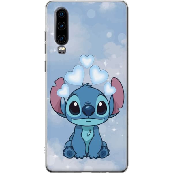 Huawei P30 Gjennomsiktig deksel Stitch Hoppande Gled - Morsomt Design for Gave