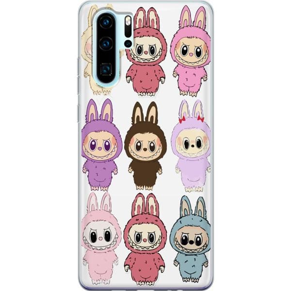 Huawei P30 Pro Gennemsigtig cover Labubu Pink Monster - Popkunst med Kawaii-touch