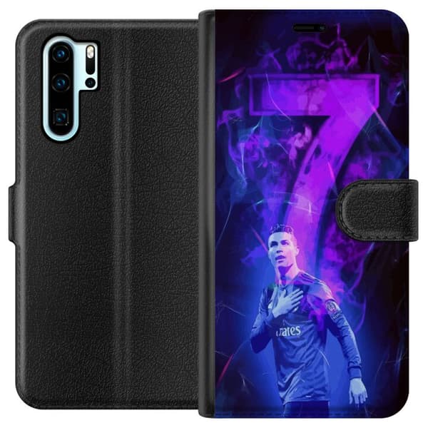 Huawei P30 Pro Tegnebogsetui Ronaldo 7 - Fodboldlegende i Handling for Fans