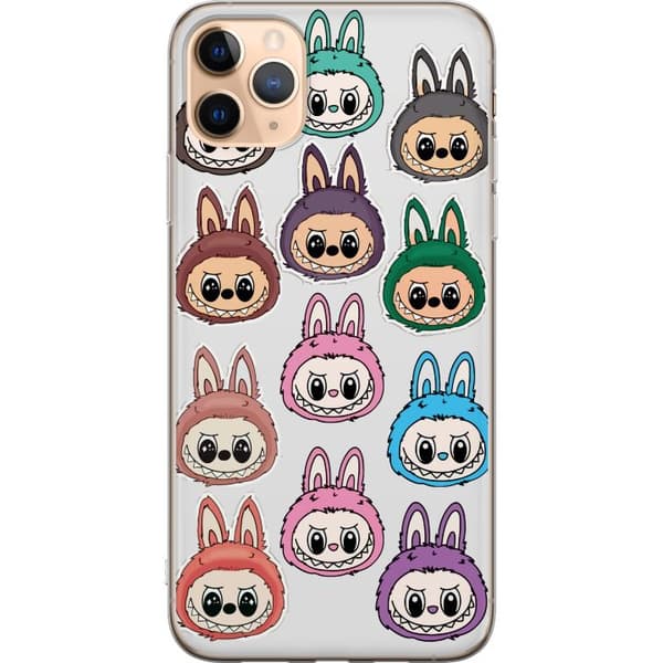 Apple iPhone 11 Pro Max Gjennomsiktig deksel Labubu Macaron Monster - Søt Samlefigur med Stil