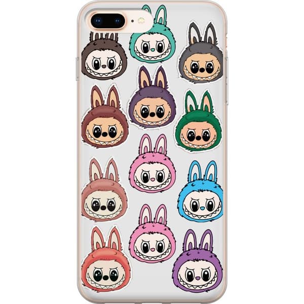Apple iPhone 8 Plus Läpinäkyvä kuori Labubu Macaron Monster - Söpö Keräilyfiguuri Tyylillä