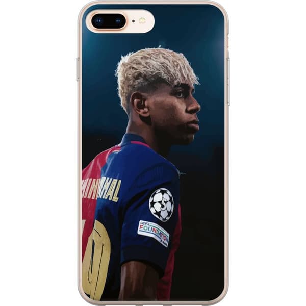 Apple iPhone 8 Plus Läpinäkyvä kuori Lamine Yamal - Barcelonan ihmelapsi fokuksessa