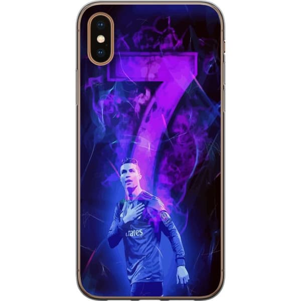 Apple iPhone XS Max Gennemsigtig cover Ronaldo 7 - Fodboldlegende i Handling for Fans